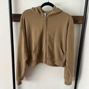 Aritzia TNA airy Boyfriend fleece zip up hoodie